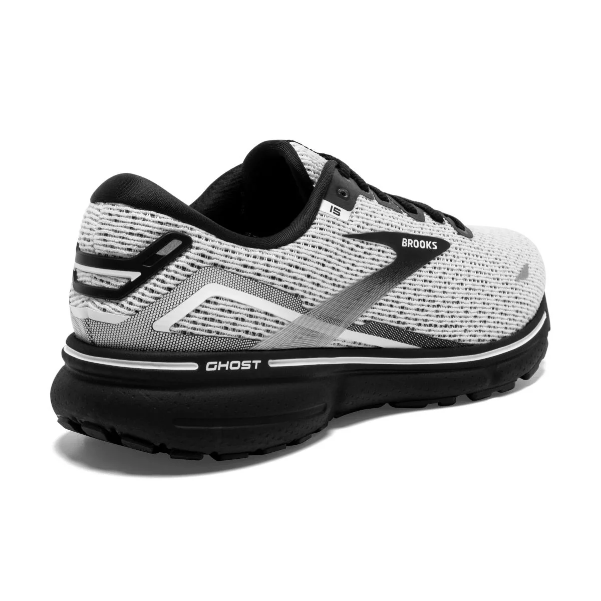 Tenis Brooks Ghost 15 Hombre Blanco/Negro - Imagen 4