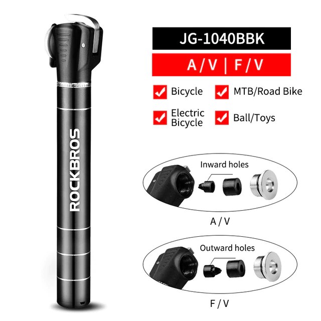 Inflador portátil JG-1040BBK de 100Psi Rockbros - Imagen 4